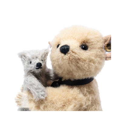 Richard Maus mit Teddybär, 12 cm, hellbraun