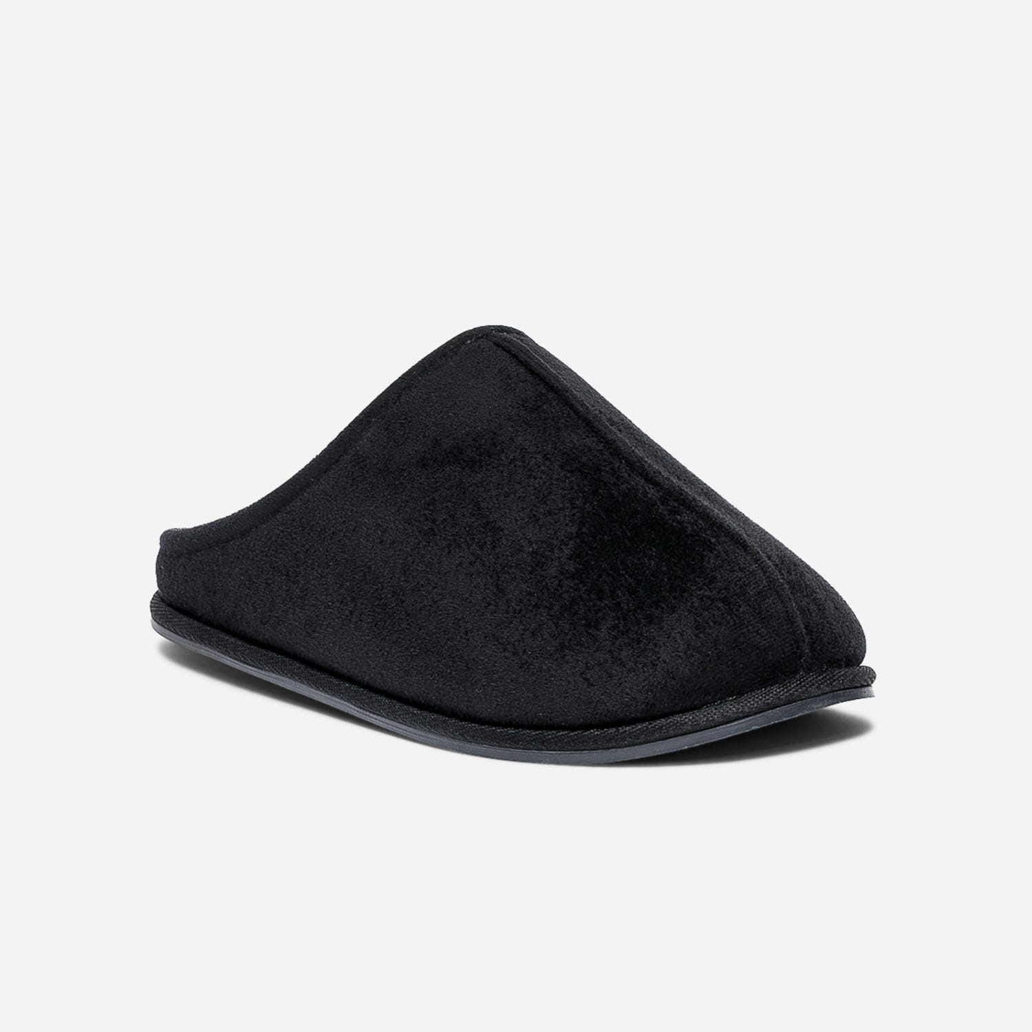 Chausson-mule noir fourré
