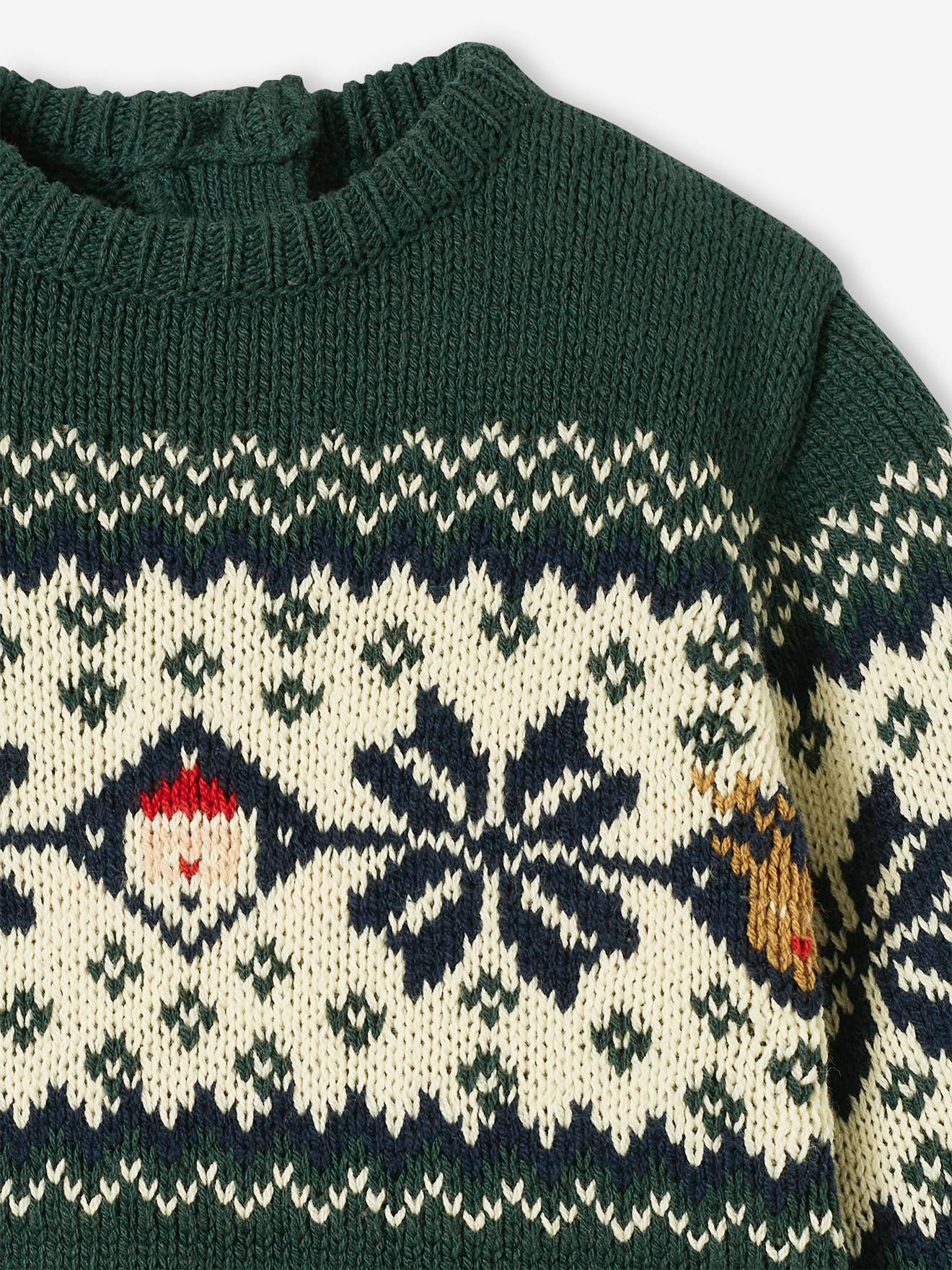 Vertbaudet Baby Weihnachts-Pullover Capsule Collection FAMILIE Oeko-Tex - rot