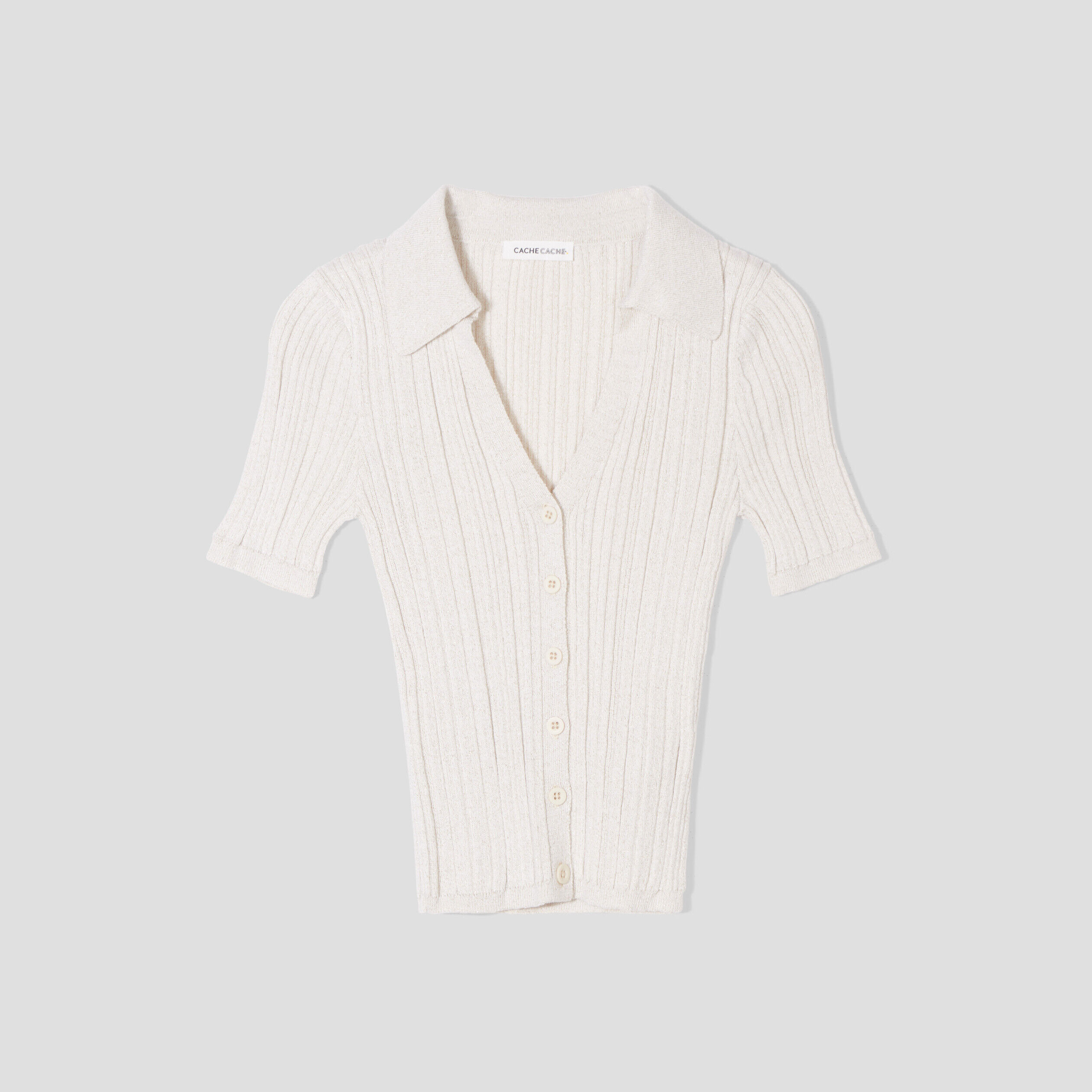 Gilet manches courtes ajusté beige femme | Cache Cache