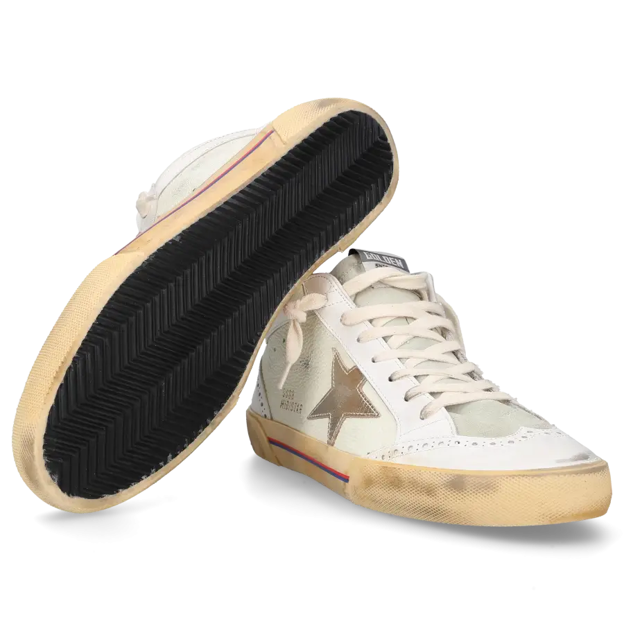 Golden Goose - Sneaker high Mid Star Classic Kalbsleder Veloursleder - weiß