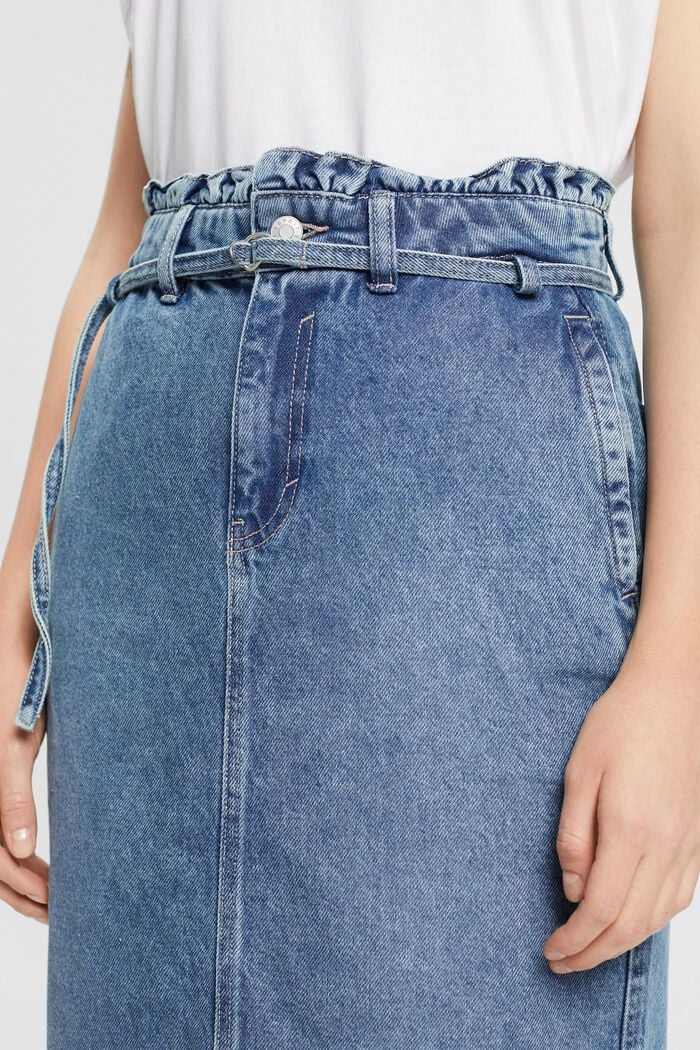 Jeansrock mit Paperbag-Bund