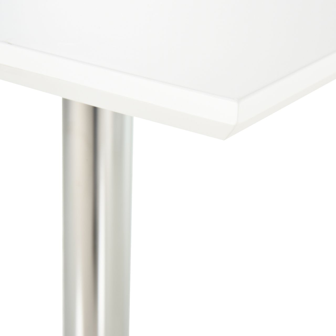 HOMCOM Bartisch Bistrotisch Pub Höhenverstellbarer Quadratischer Stehtisch Tisch Stahl Weiß 60 x 60 x 69-92 cm