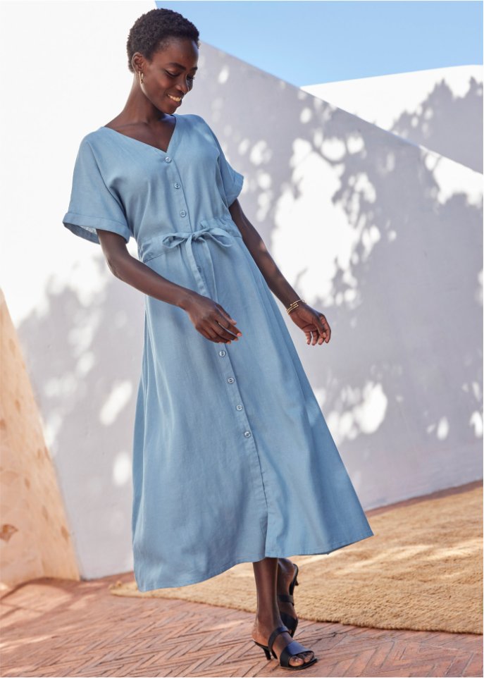 Kleid aus Leinenmischung