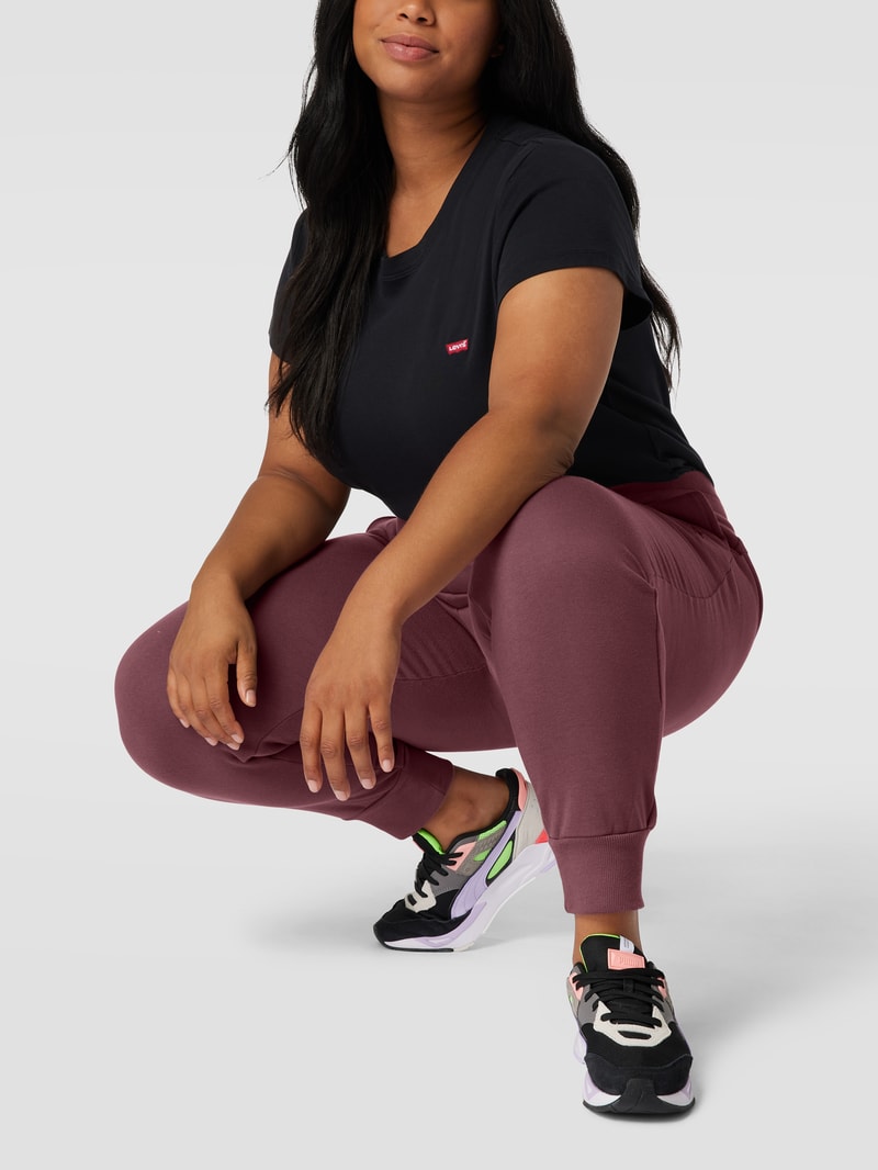 PLUS SIZE Sweatpants mit Label-Print in altrosa