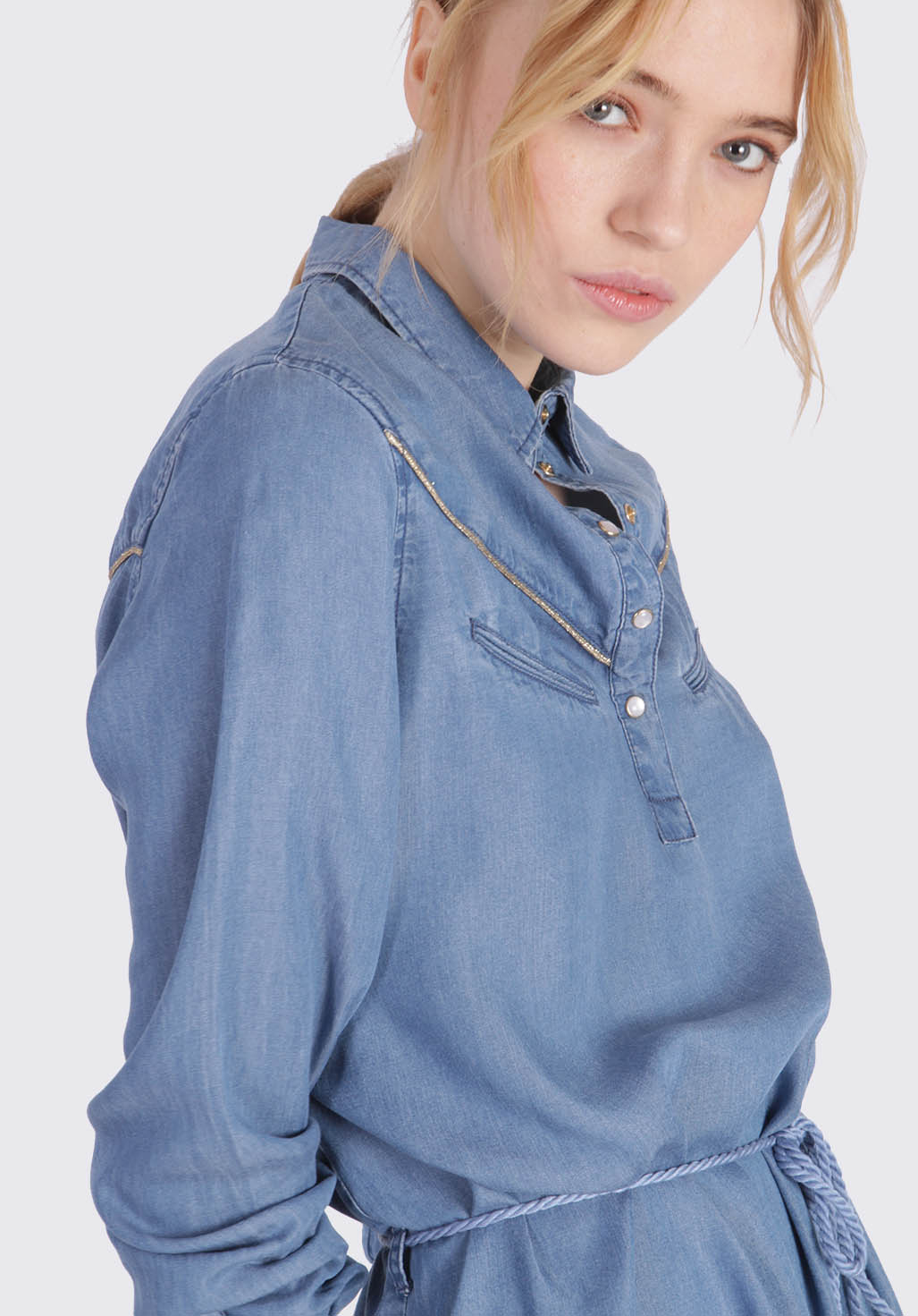 BARTH  Robe effet denim, coupe droite