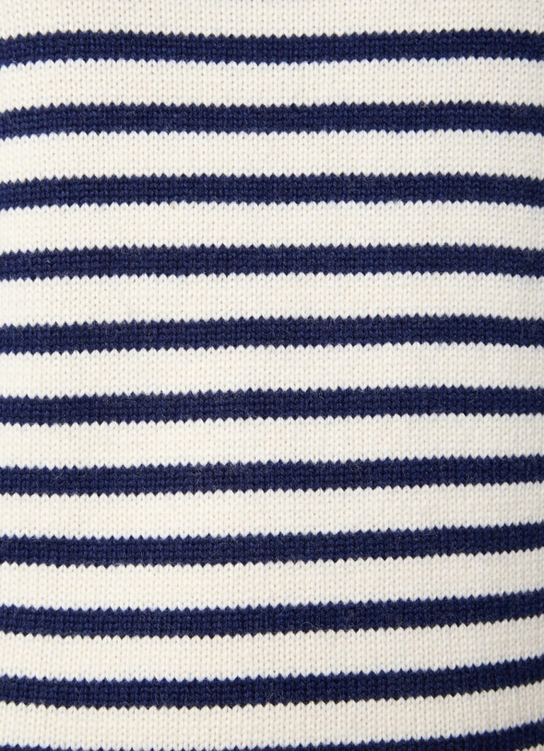 Claudie Pierlot Chunky knit midi dress in wool blend with stripe print and button detail