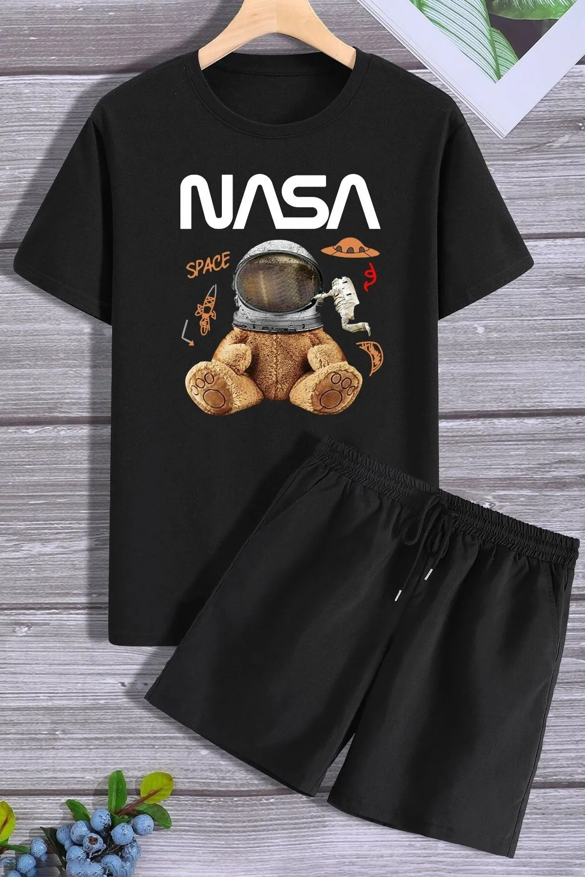trendypassion  NASA-Shorts-T-Shirt-Trainingsanzug-Set