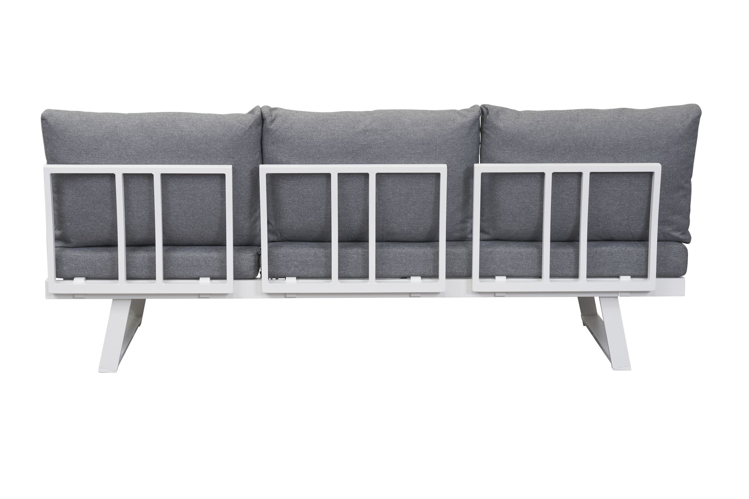 LC Garden Loungesofa LC Garden Sunewo Multifunktionssofa weiß 3-Sitzer Polstergarnitur
