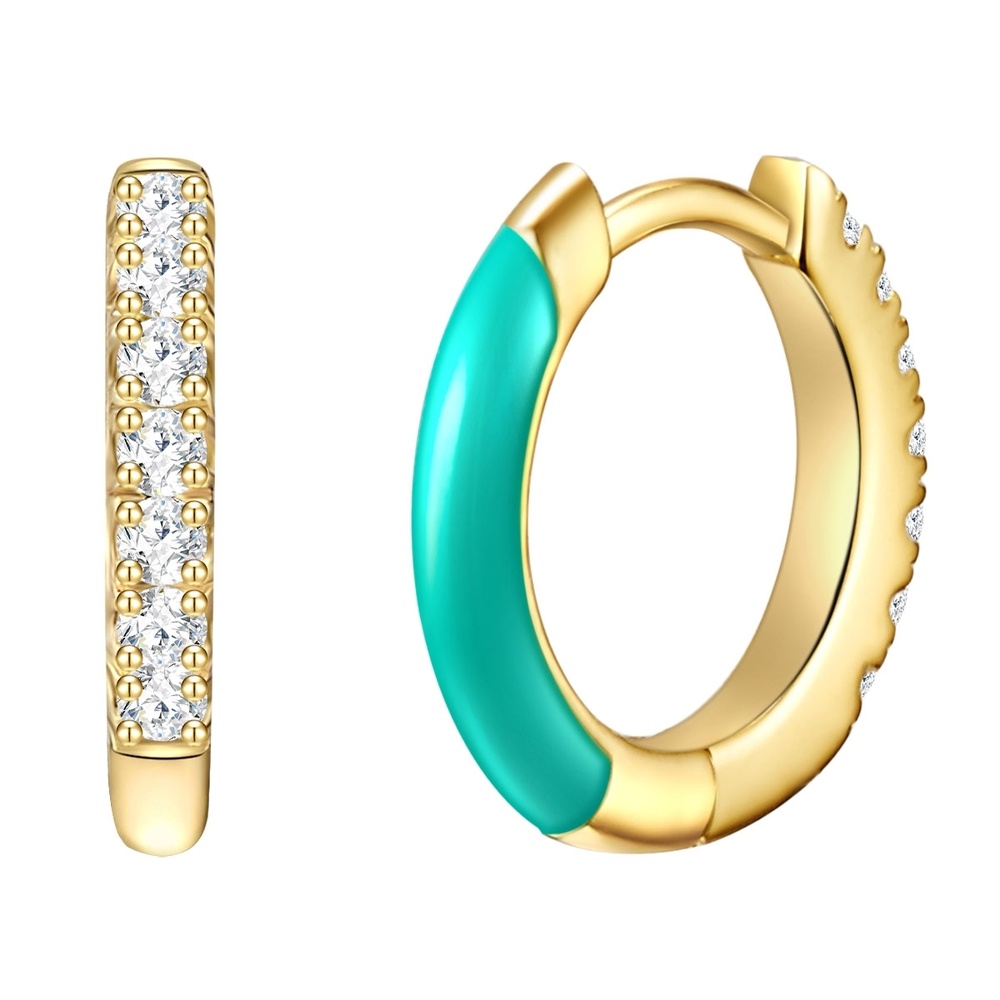Glanzstücke München Créoles en argent Argent sterling Oxyde de zirconium (CZ) en Or jaune Boucles d'oreilles