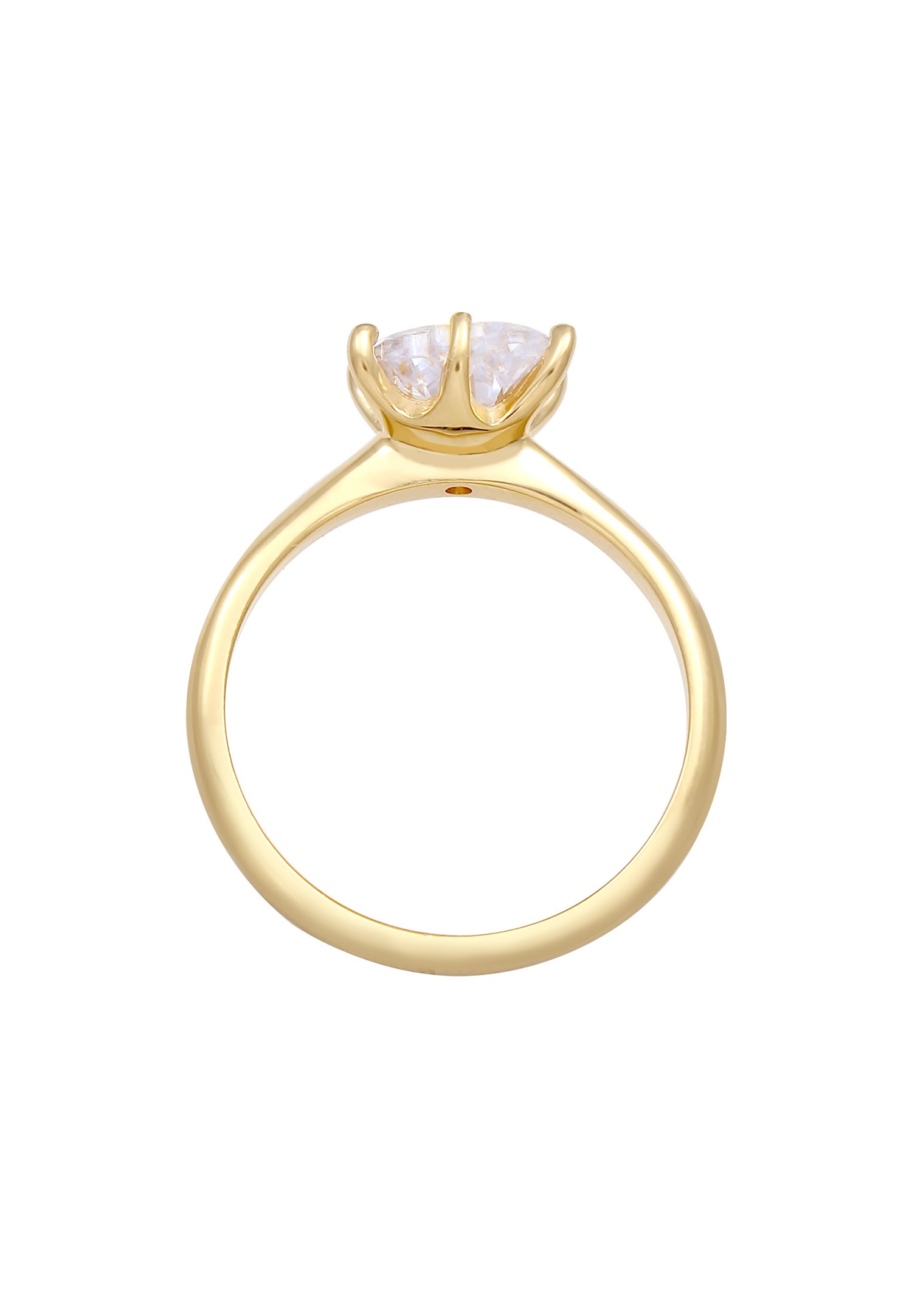 Anello da donna Elli con solitario a forma di cuore e cristallo di zircone cubico in argento sterling 925.