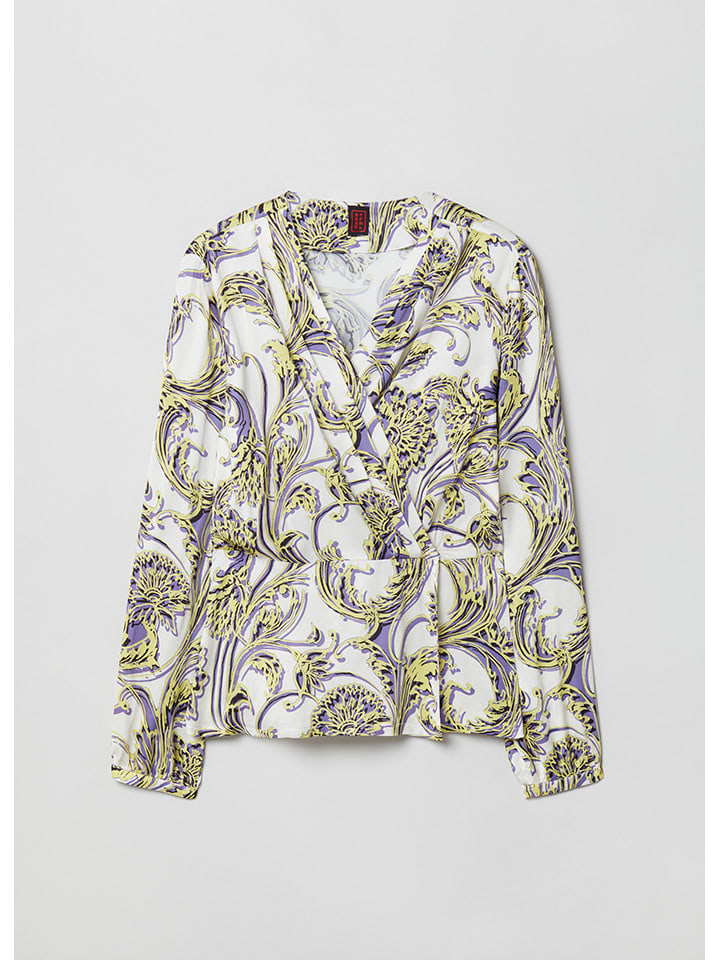 STEFANEL Bluse in Weiß/ Gelb/ Lila günstig kaufen
