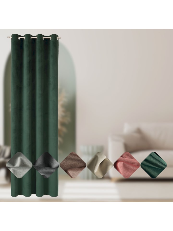 Tom Tailor TT Ösenvorhang VelvetSignature 140 x 250 cm in Grün günstig kaufen 140 x 250 cm
