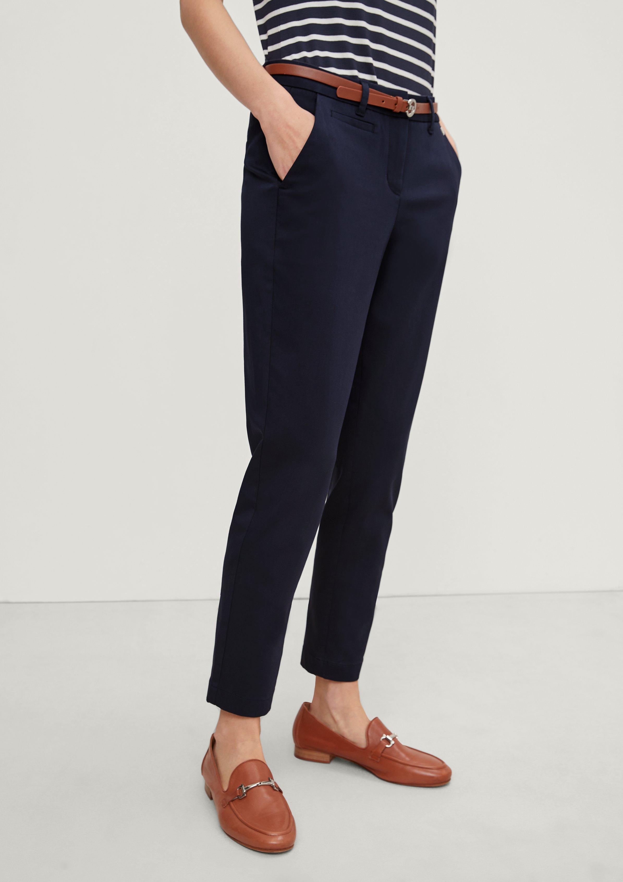Slim: Chino-Hose mit Gürtel - navy