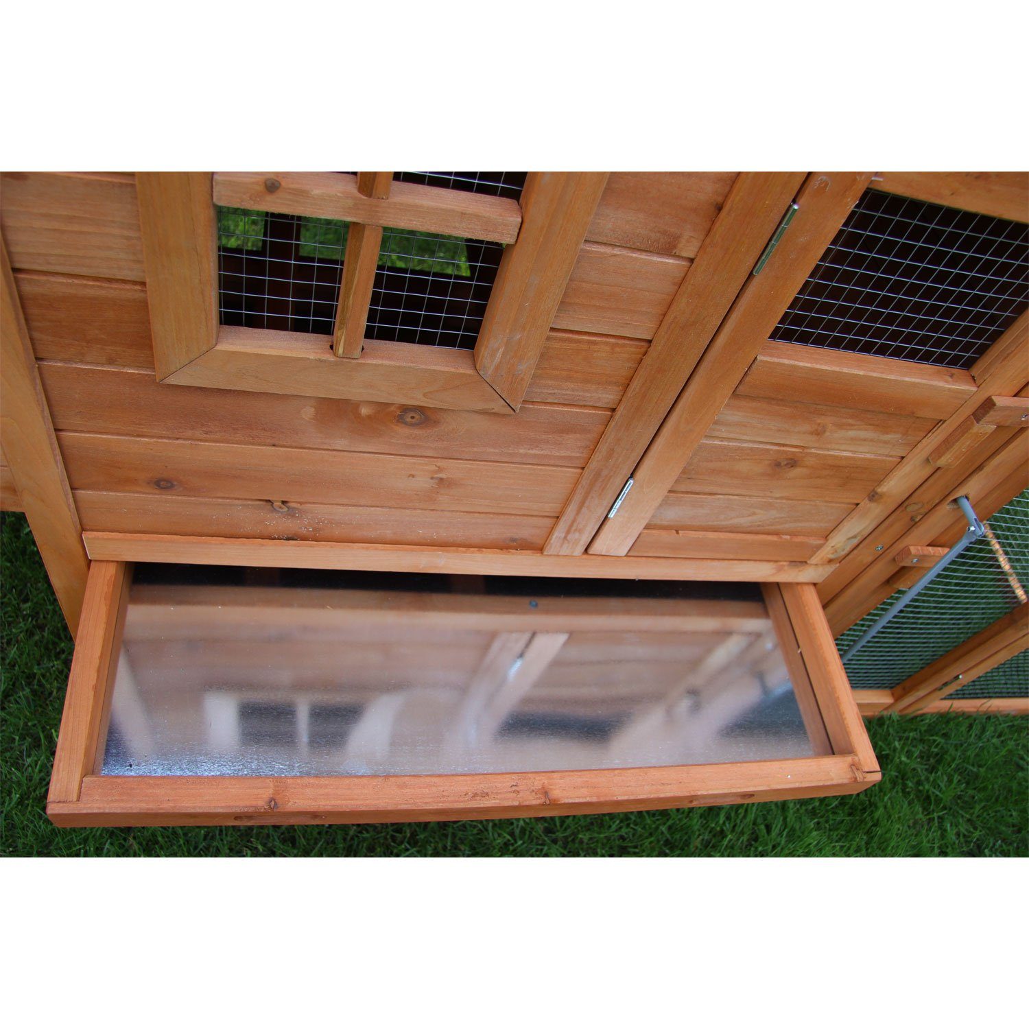NYVI Hühnerstall Hühnerstall XXL 188 x 70 x 117 Hühnerhaus mit Auslauf und Nistkasten, Imprägniertes Holz, winterfest, mit Auslauf, mit Dachpappe