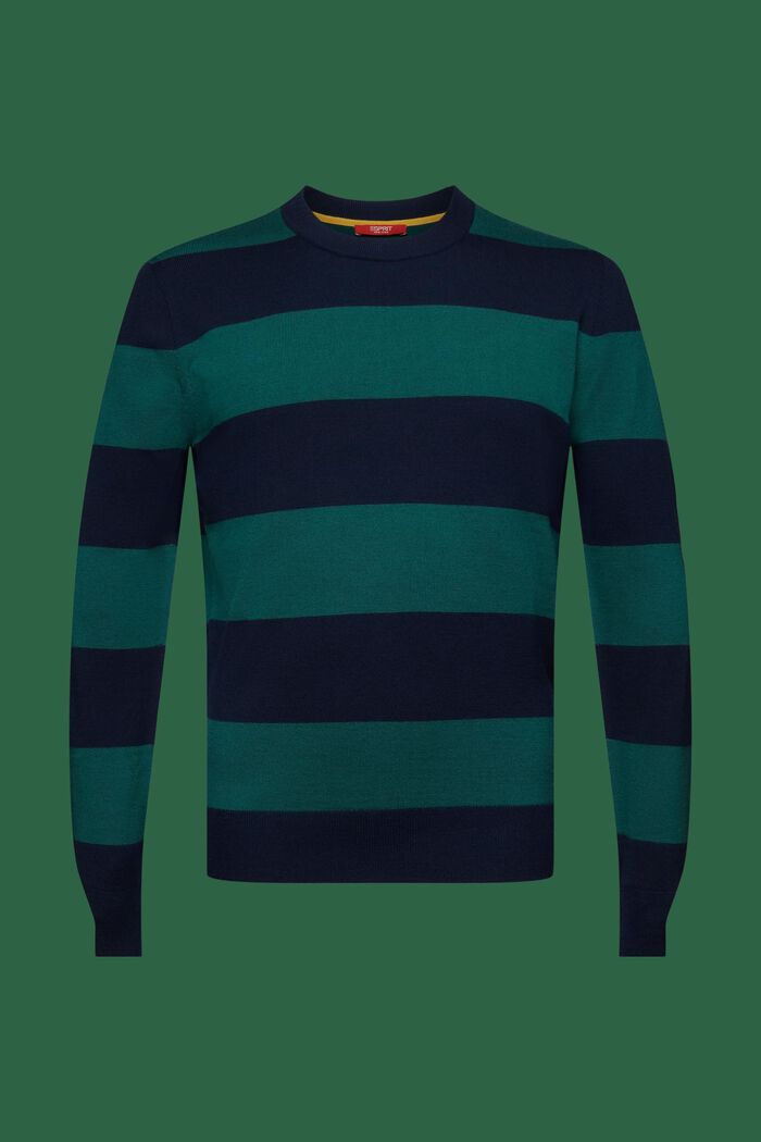 Gestreifter Wollpullover im nahtlosen Design