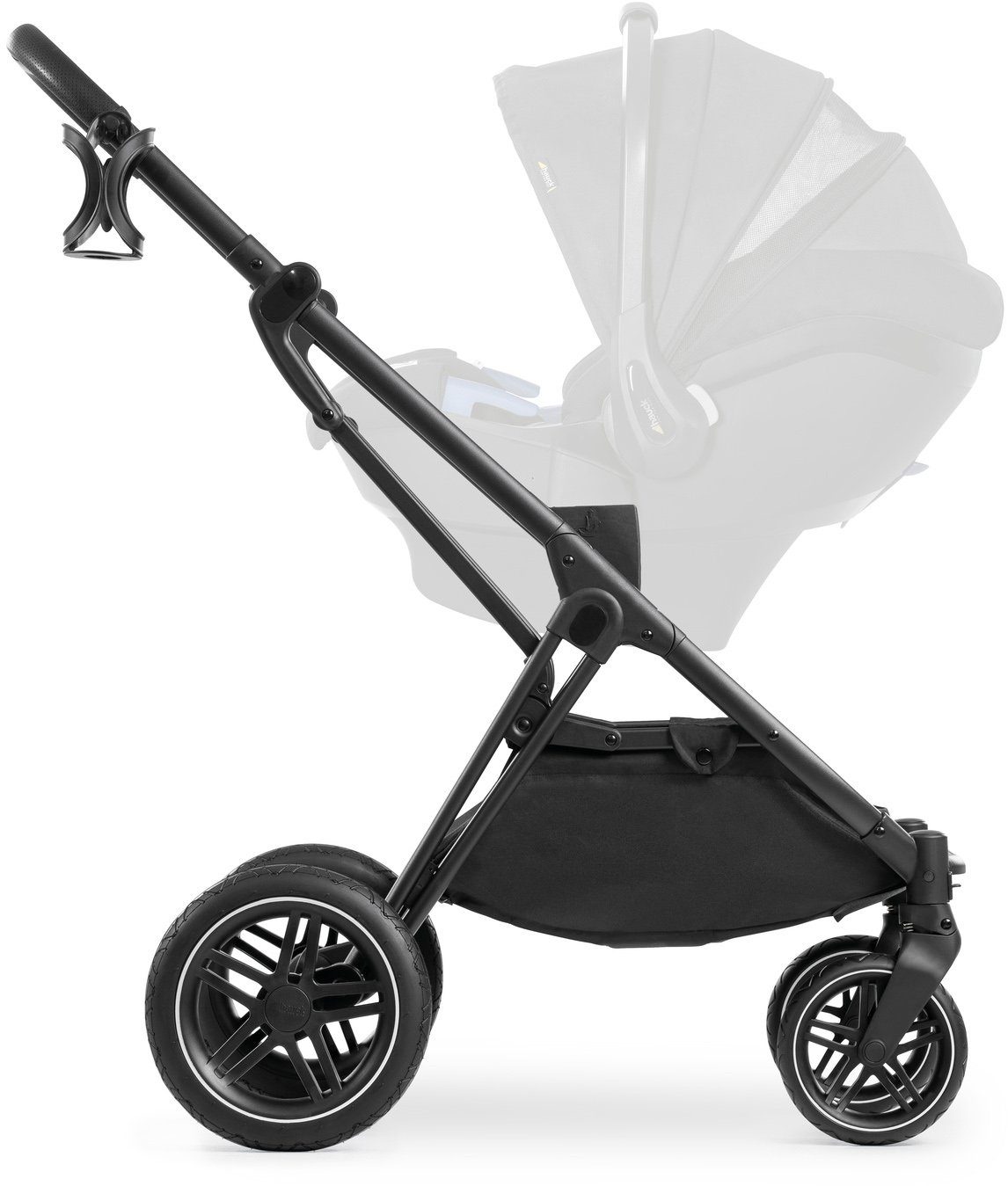 Hauck Kombi-Kinderwagen Vision X, black/beige, (3-tlg), mit Babywanne und Sportwagenaufsatz