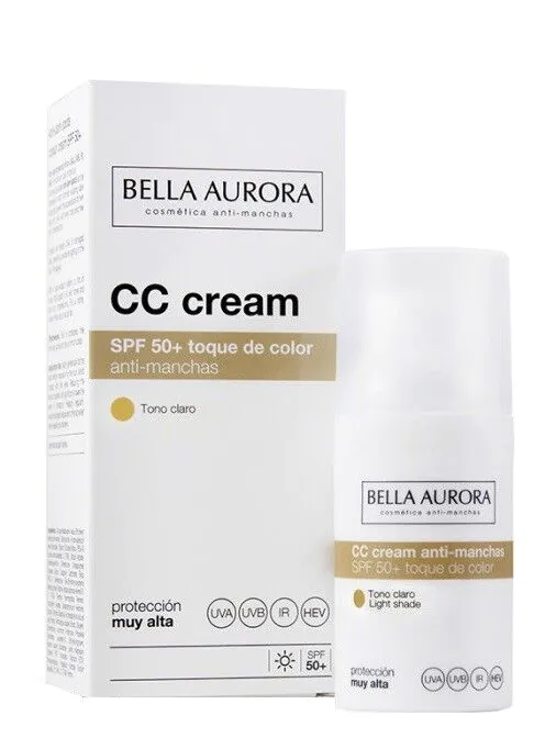 Bella Aurora CC крема против промене боје SPF 50, светла