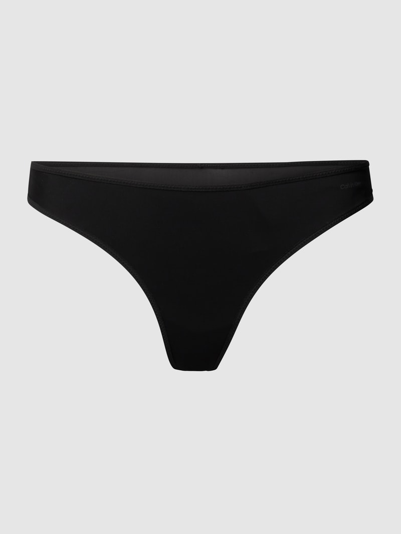 String mit Logo-Print in schwarz