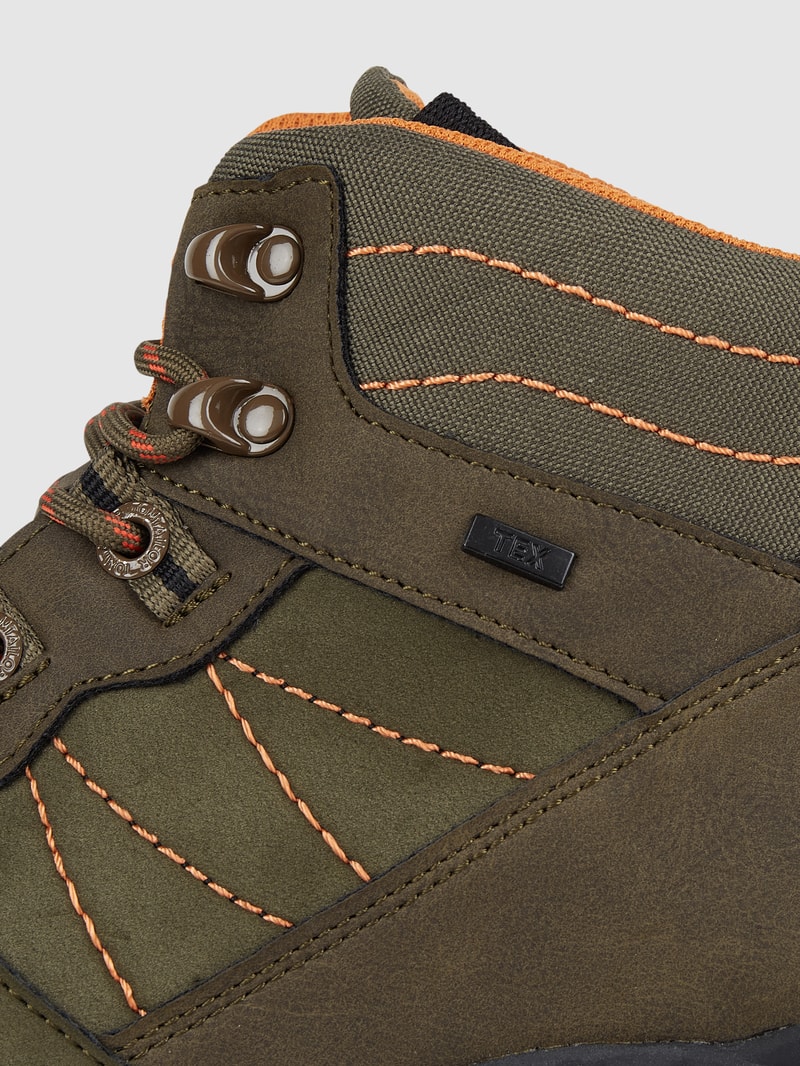 Boots in Veloursleder-Optik in khaki