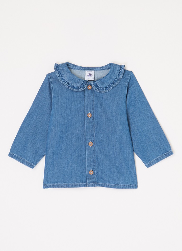 Petit Bateau Chambray blúz gallérral