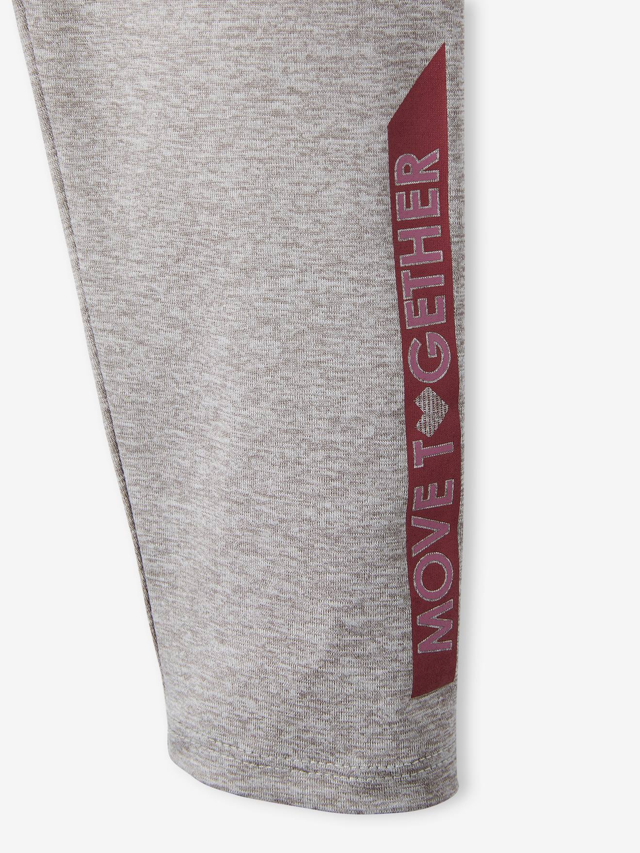 Ensemble de sport sweat coeur irisé + legging fille prune