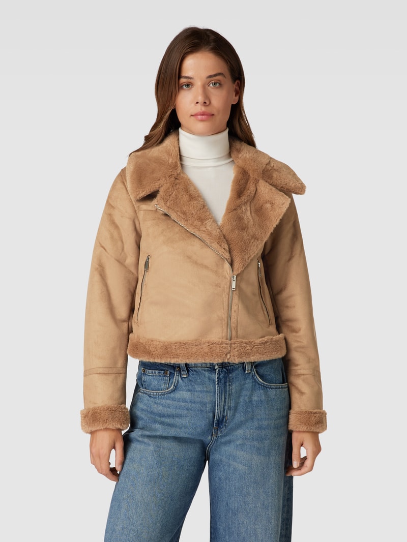 Bikerjacke in Leder-Optik Modell 'PEGGY' in cognac