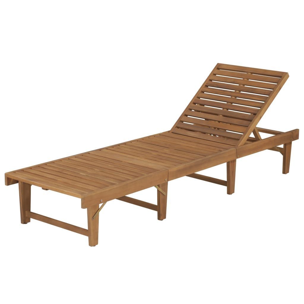 vidaXL Wellnessliege Klappbare Sonnenliege Massivholz Akazie Gartenliege Holz