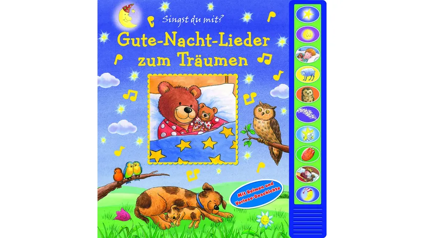 Gute-Nacht-Lieder zum Träumen - Vorlese-Pappbilderbuch mit 10 Melodien für Kinder ab 3 Jahren
