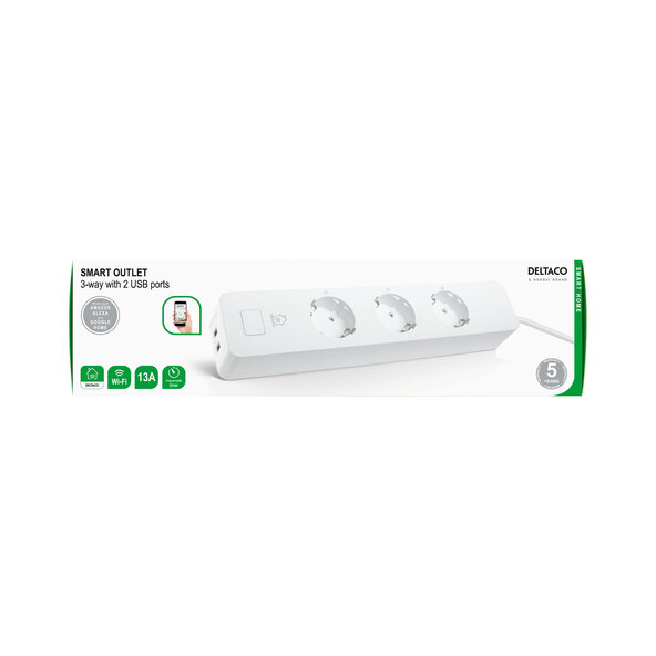 3-fach Steckdosenleiste mit 2 x USB