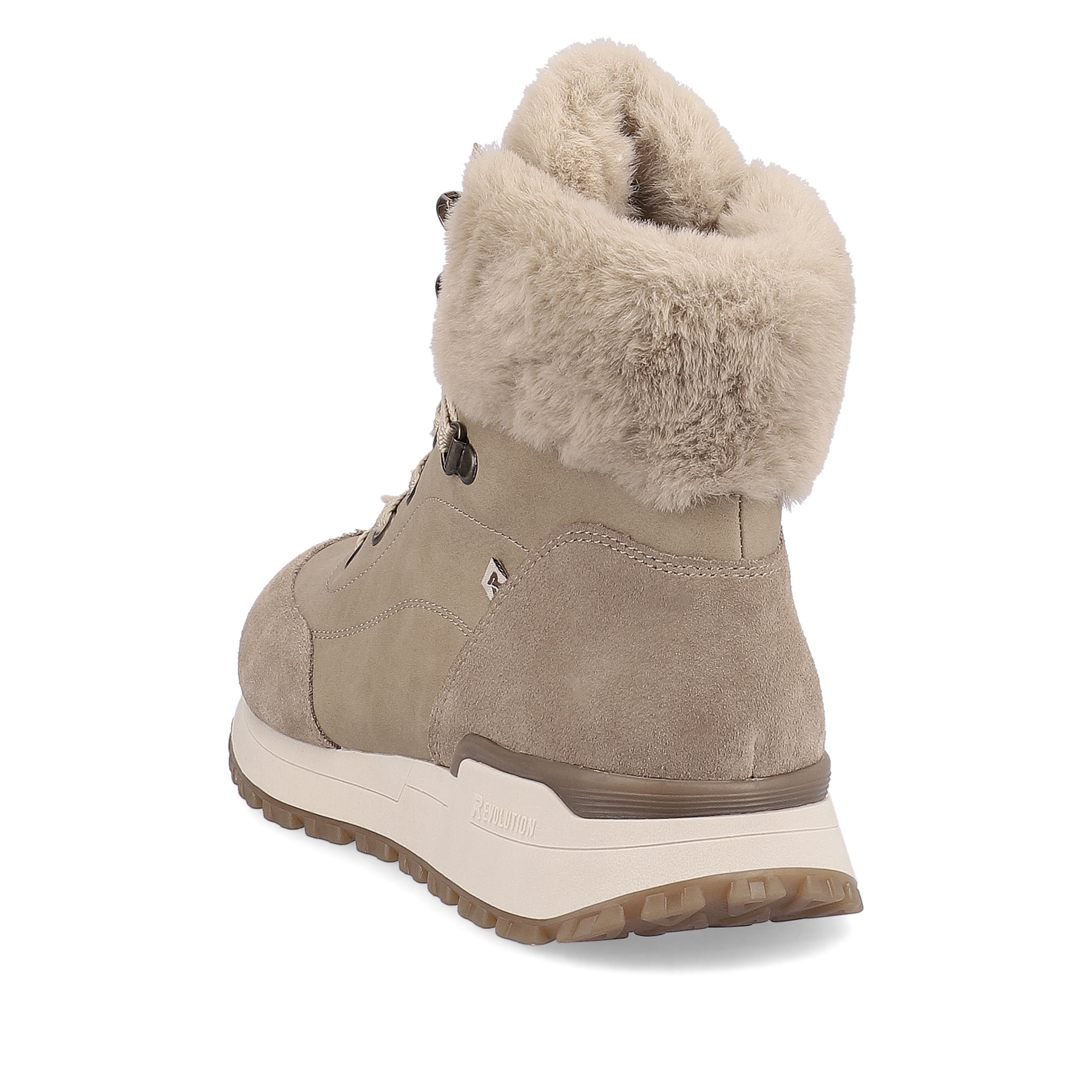 Rieker Damen Schnürstiefel champagner beige