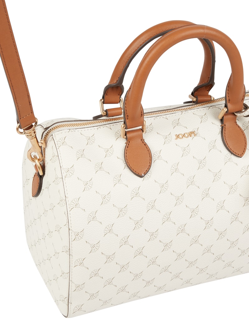 Bowling Bag mit Logo-Muster Modell 'Aurora' in offwhite