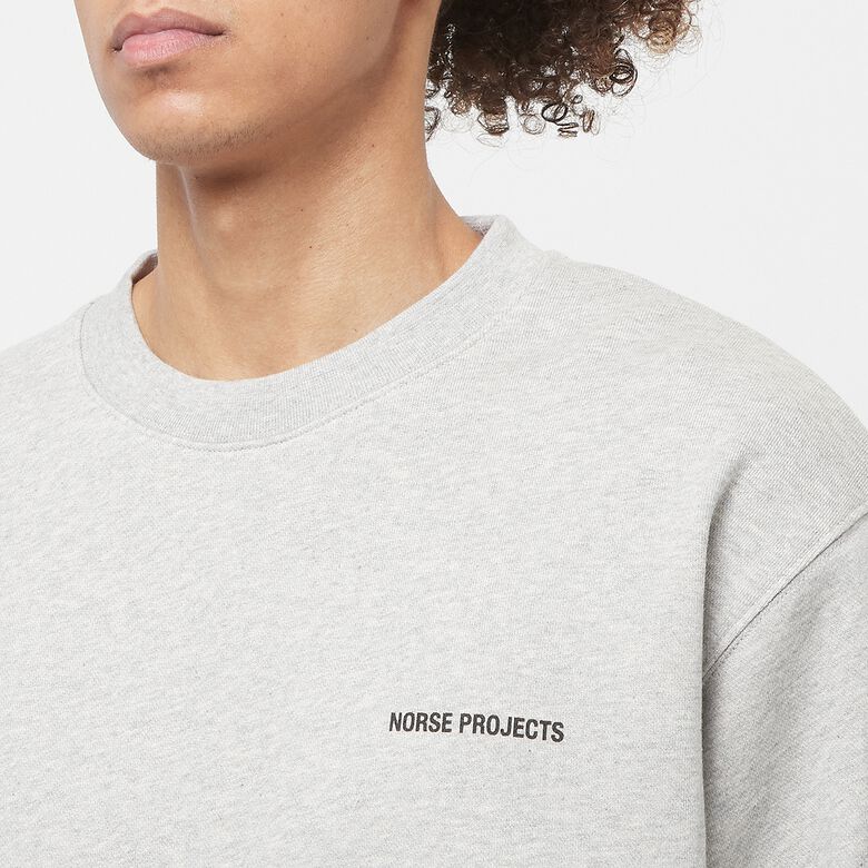 Norse Projects Arne Relaxed Organic Logo Sweatshirt light grey melange