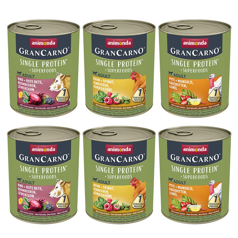 Probierpaket animonda GranCarno Adult Superfoods 6 x 400 g