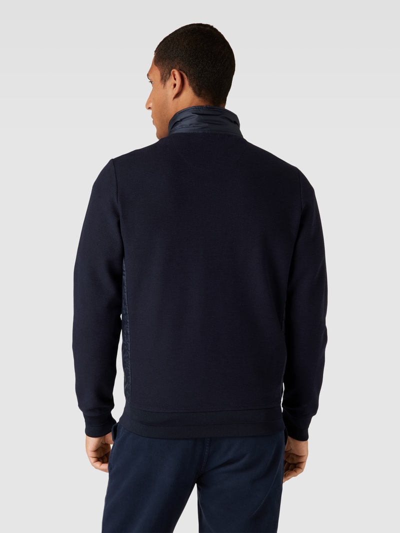 Sweatjacke mit Two-Tone-Machart in marineblau