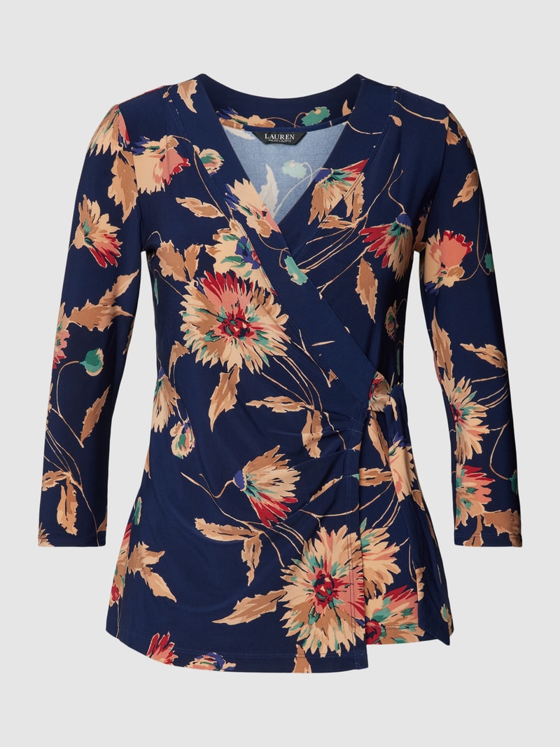 Longsleeve in Wickel-Optik Modell 'JAINAB' in marineblau