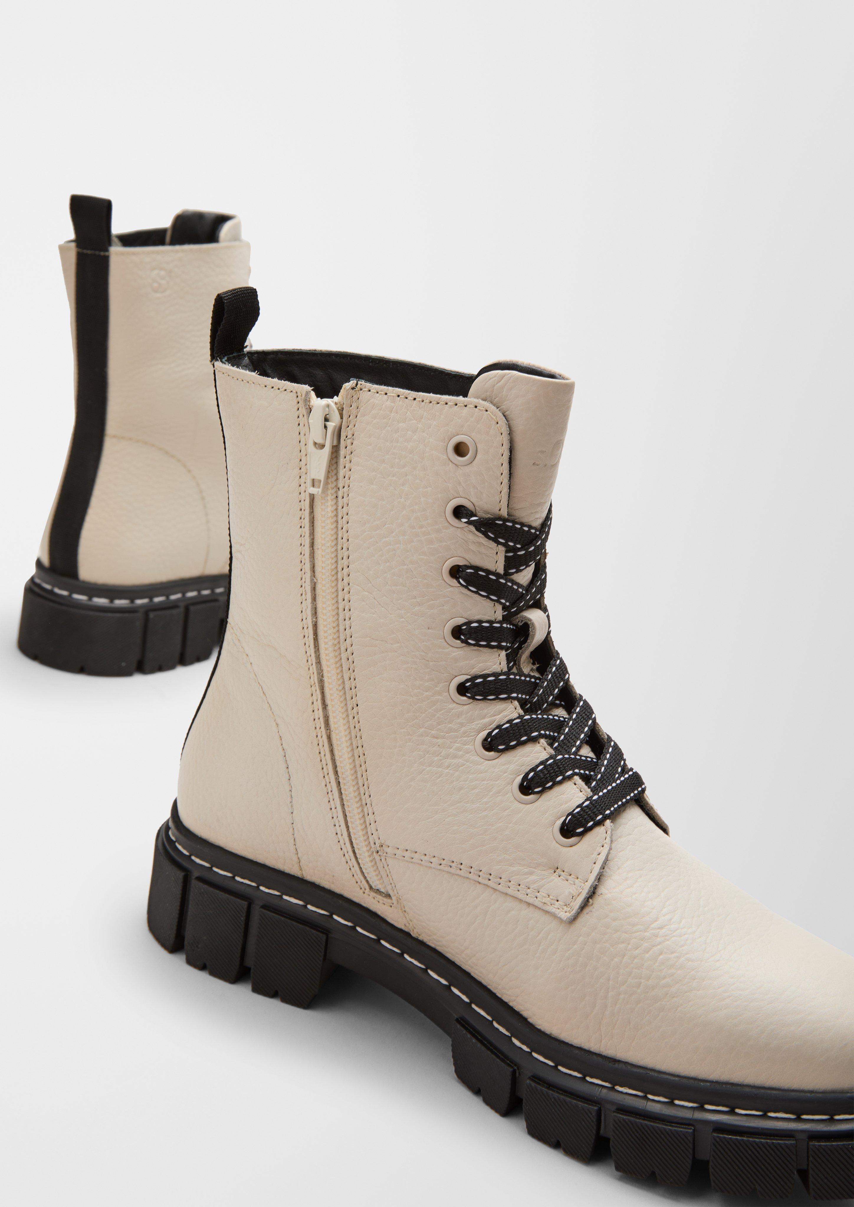 Gefütterte Lederboots  6006607-109