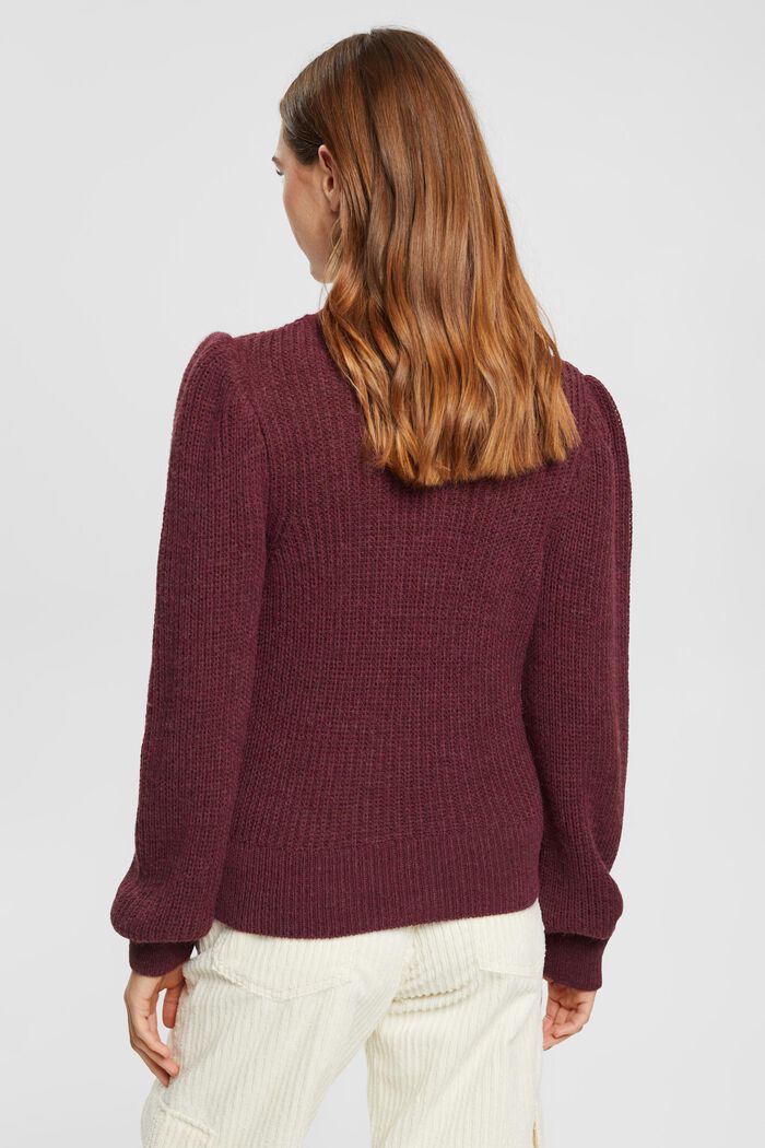 Pullover mit bauschigen Ärmeln mit Wollanteil