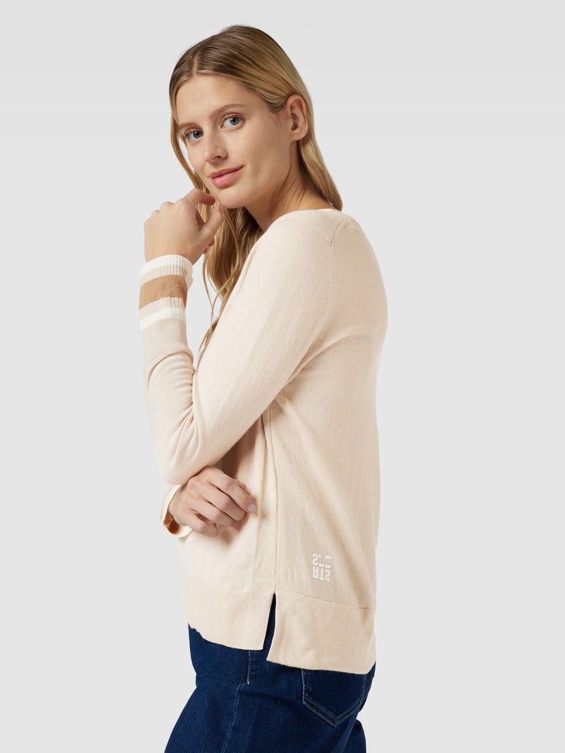 Strickpullover mit Rundhalsausschnitt in sand