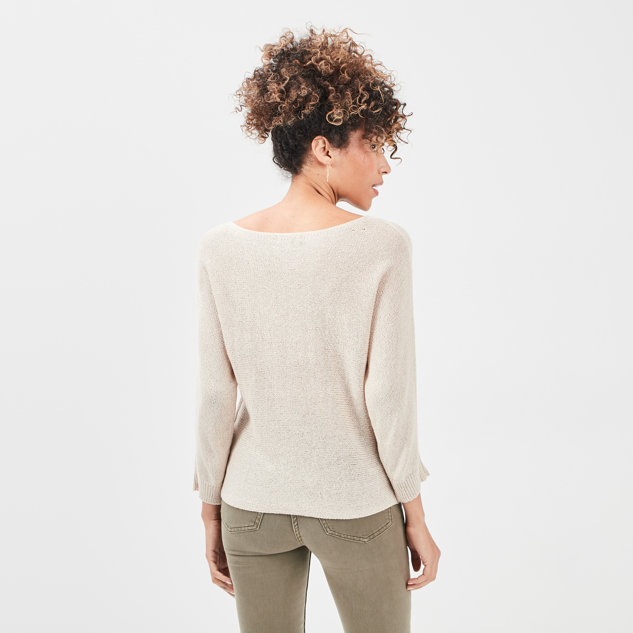 Pull manches longues sable femme | La Halle