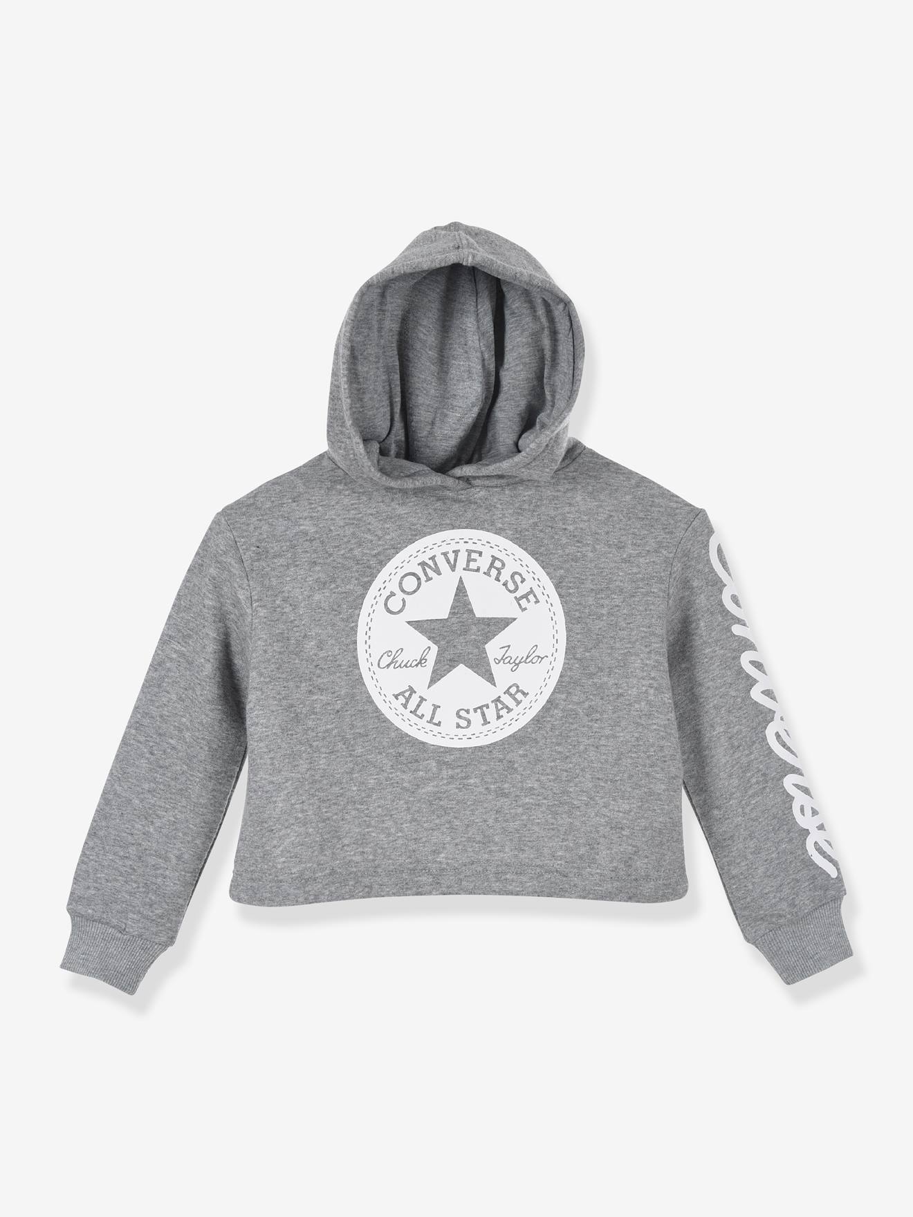 Sweat à capuche Chuck Patch Cropped Hoodie CONVERSE gris