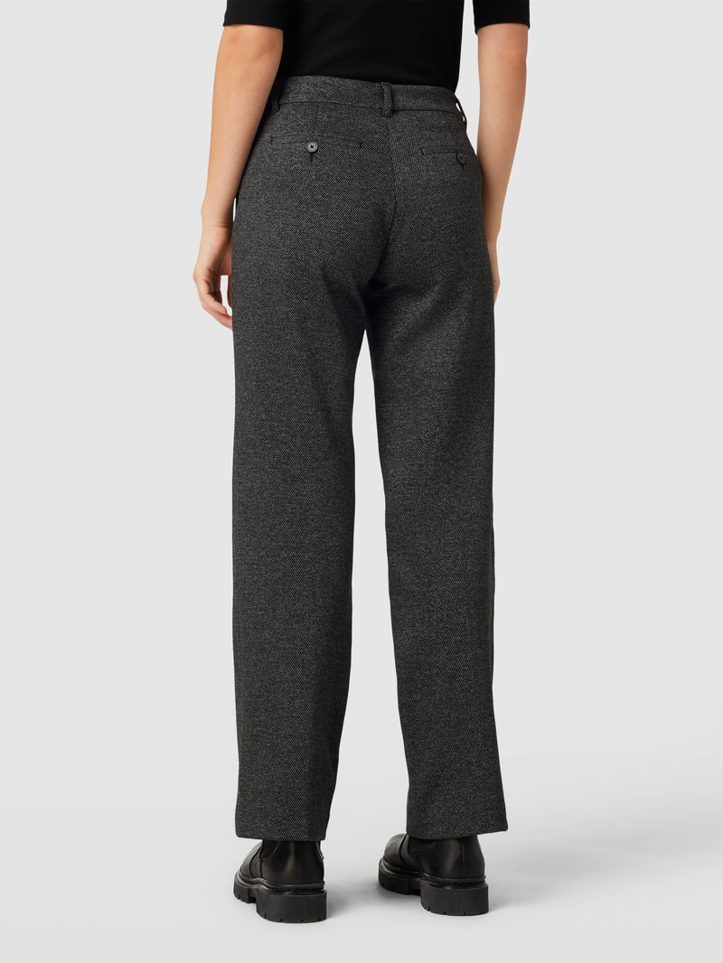 Stoffhose mit Strukturmuster in schwarz