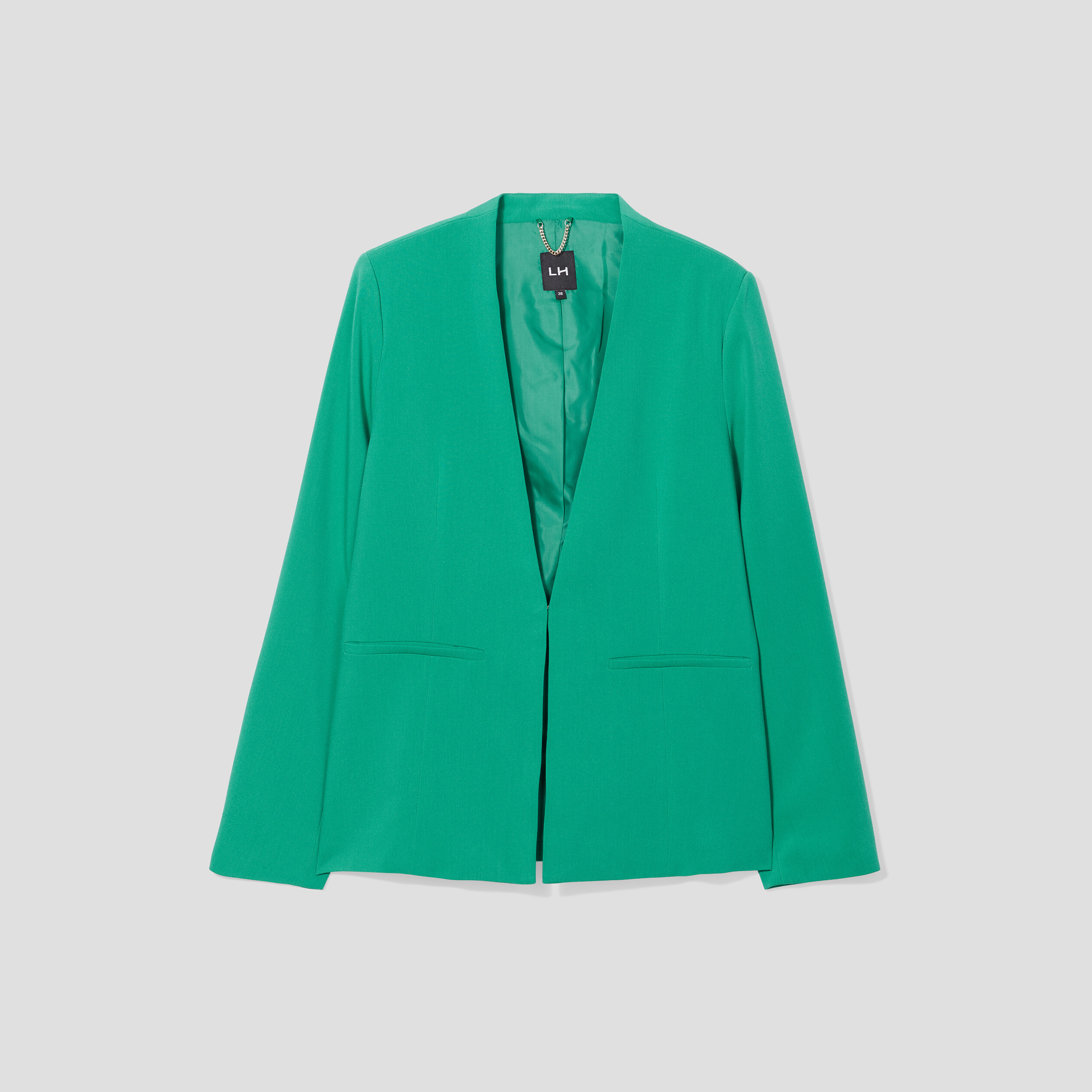 Veste blazer cintrée col en V vert émeraude femme | La Halle