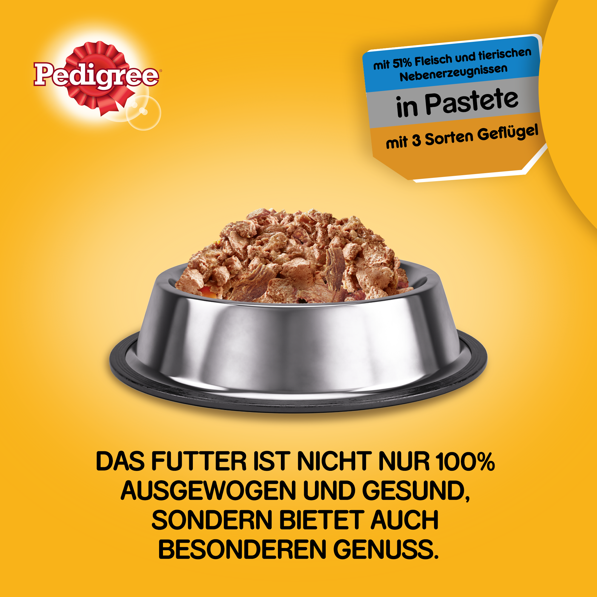 Pedigree Hundenassfutter Pedigree Classic 12x800g 3 Sorten Geflügel