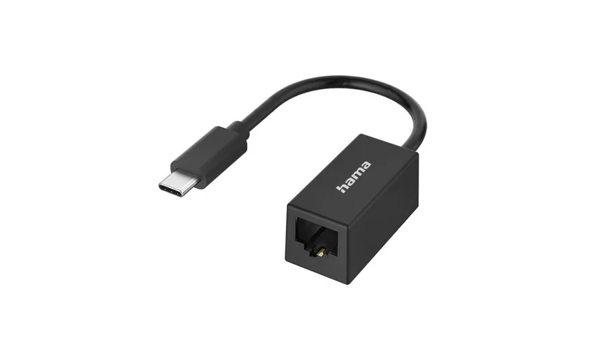 Hama Netzwerk-Adapter, USB-C-Stecker - LAN/Ethernet-Buchse, Gigabit Ethernet