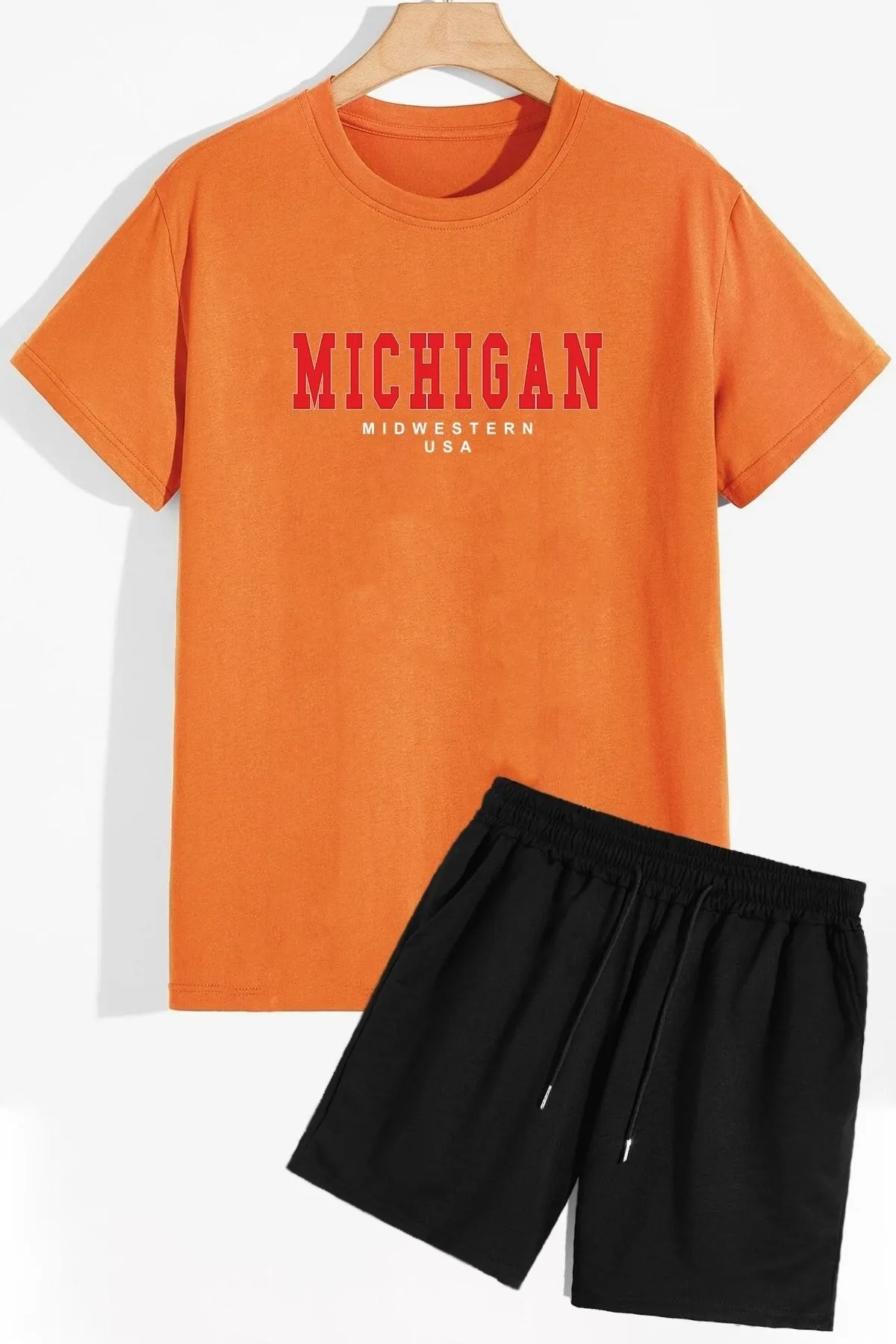 trendypassion  Michigan Shorts T-Shirt-Trainingsanzug-Set