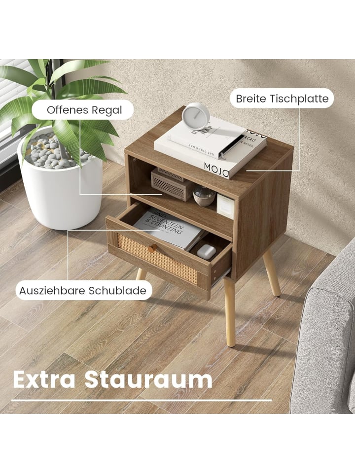 COSTWAY Nachttisch 2er Set 40x30x61cm in Hellbraun günstig kaufen onesize
