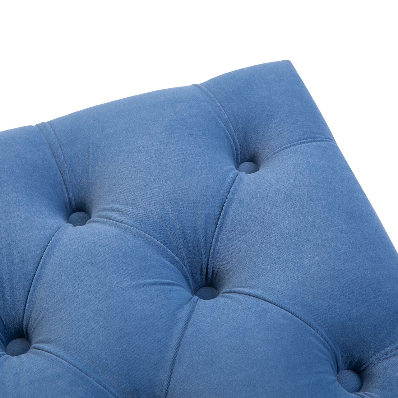 HOMCOM Sitzbank Bettbank Schuhbank mit erhöhten Beine Schlafzimmer Samt Blau