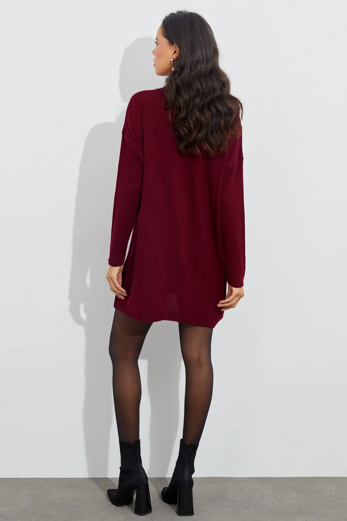 Cool & Sexy  Kastanienbraune Stricktunika für Damen YV110