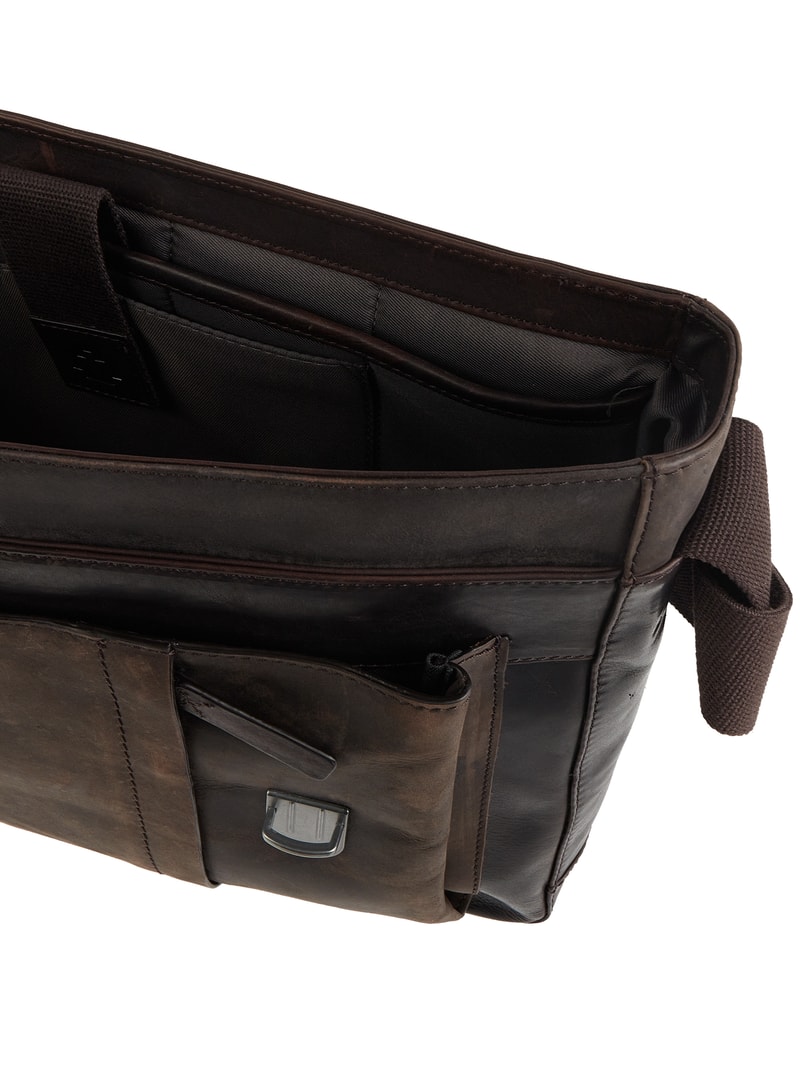 Messenger Bag aus Leder Modell 'Jeremy' in dunkelbraun